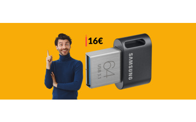 Chiavetta USB 64GB Samsung, compatta e velocissima: solo 16€