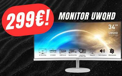 Il Monitor Curvo da ben 34″ di MSI è in OFFERTA a soli 299€!