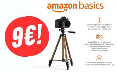 Il Treppiedi Amazon Basics perfetto per Videocamere e Smartphone costa SOLO...