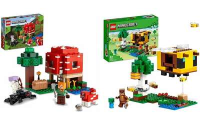 Minecraft La casa dei Funghi Lego + Minecraft Il Cottage dell’Ape:...