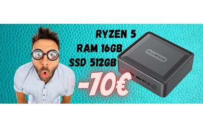 Mini PC con AMD Ryzen 5, 16/512GB in OFFERTA a 299€ con il COUPON