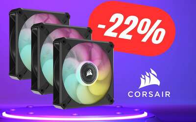 Queste 3 Ventole RGB di Corsair sono SCONTATE del -22%
