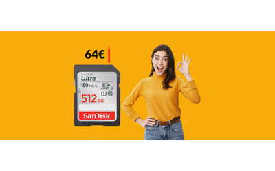 Scheda SD 512GB: solo 64€ per questo PORTENTO di SanDisk