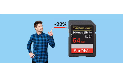 Scheda SD 64GB SanDisk, il prezzo non smette di scendere (18€)