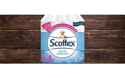Scottex carta igienica MEGA SCORTA 64 rotoli, prezzo WOW: solo 29,99€ (-39%)