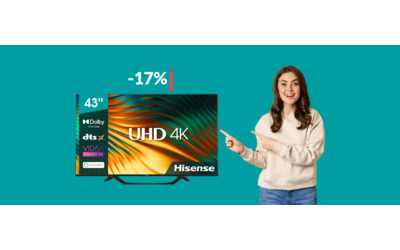 Smart TV 4K Hisense 43″: sarà come essere al CINEMA (-17%)