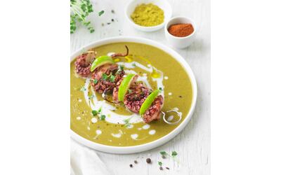 spiedini di polpo al curry verde thai