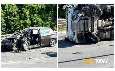 Incidente sulla Casilina: carambola tra due auto e un furgone, due feriti