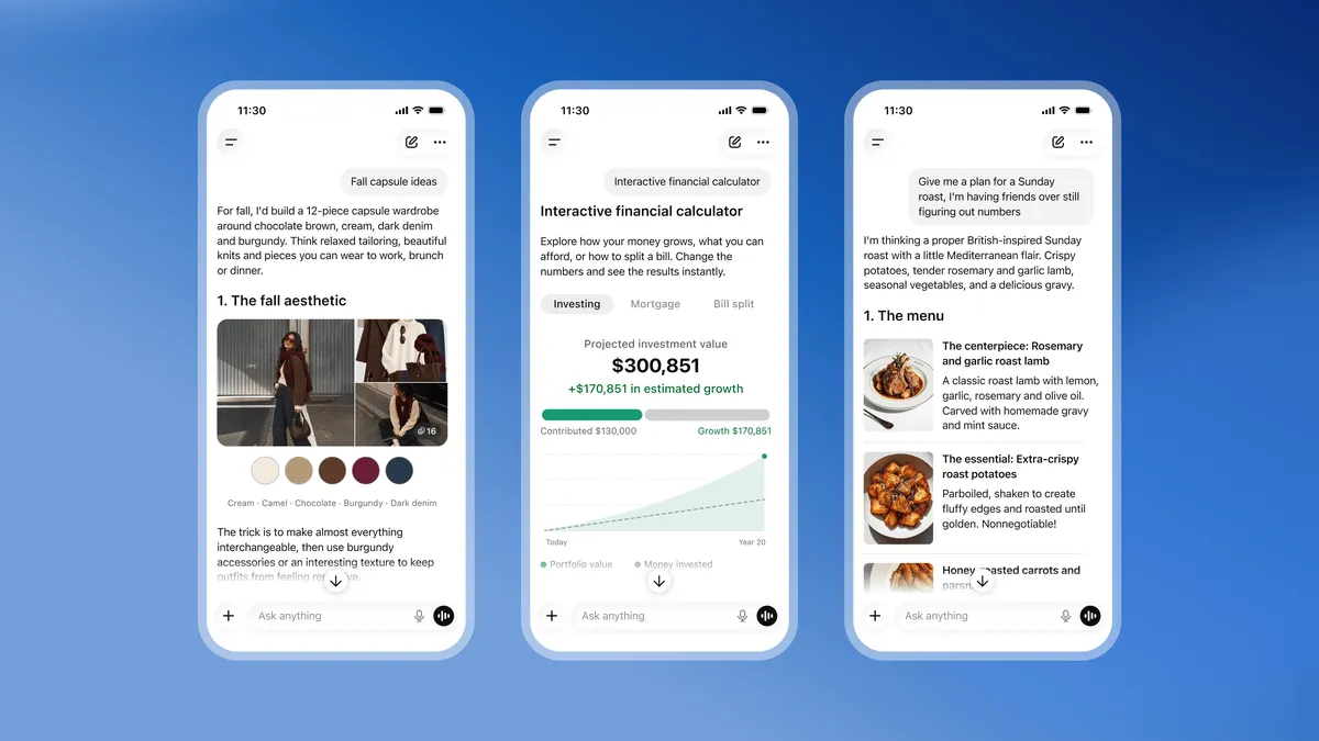 ChatGPT’s ‘Intelligent UI’ update fills its responses with pictures, charts, and buttons