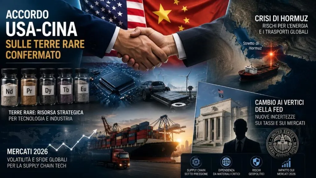 Usa e Cina confermano accordo sulle terre rare mentre Hormuz blocca la supply chain