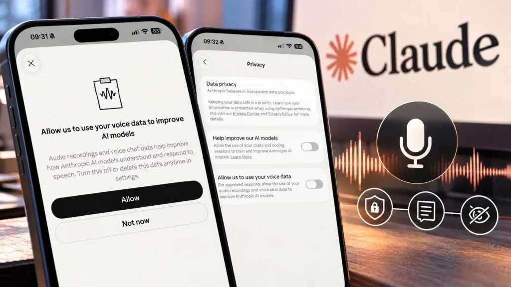 Claude chiede la voce per addestrare l’AI: Anthropic separa il consenso