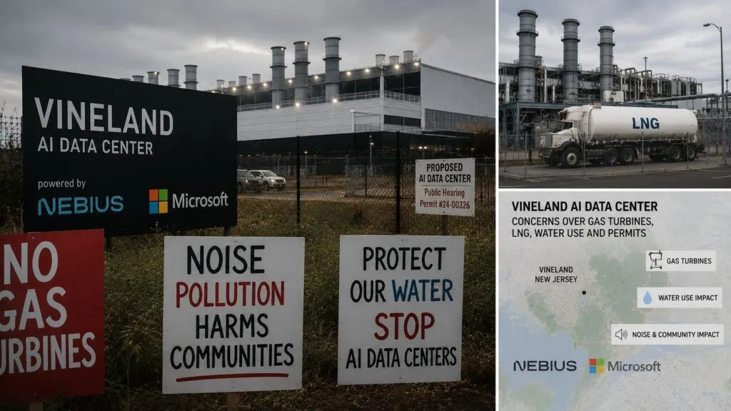 Data center AI di Vineland sotto accusa: turbine, LNG e rumore sfidano Microsoft