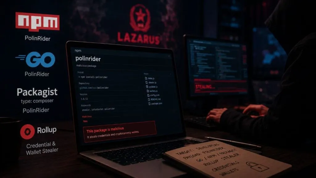 Lazarus amplia gli attacchi supply chain con PolinRider e falsi pacchetti Rollup