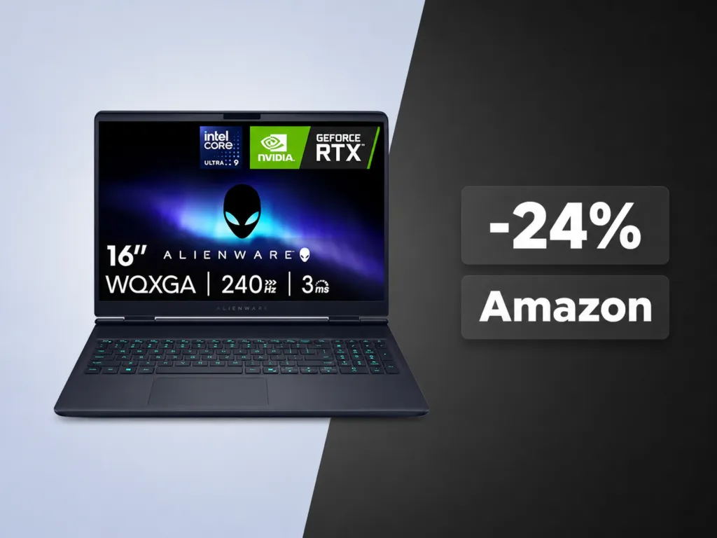Alienware 16X Aurora con RTX 5070 a 1.899€: 610 euro di sconto per il gaming laptop più potente