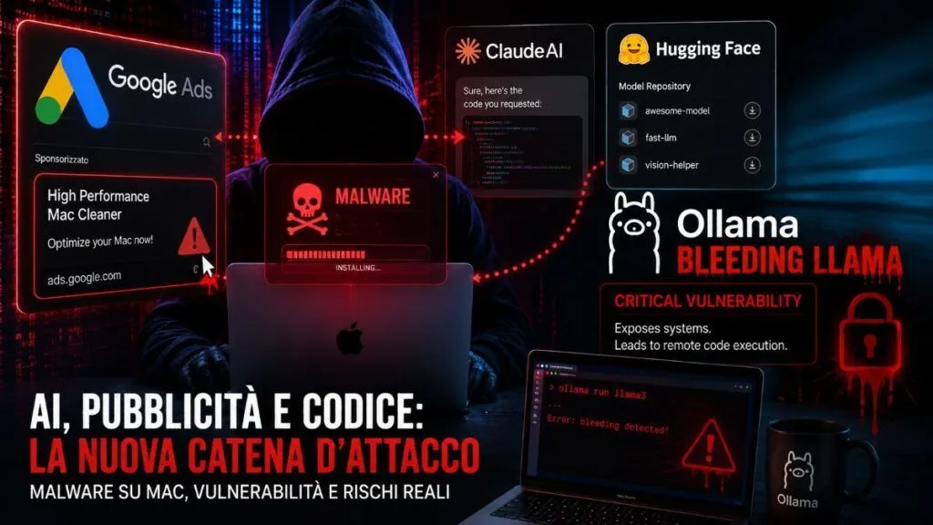 Hacker abusano Google Ads e Hugging Face per malware su Mac e Ollama