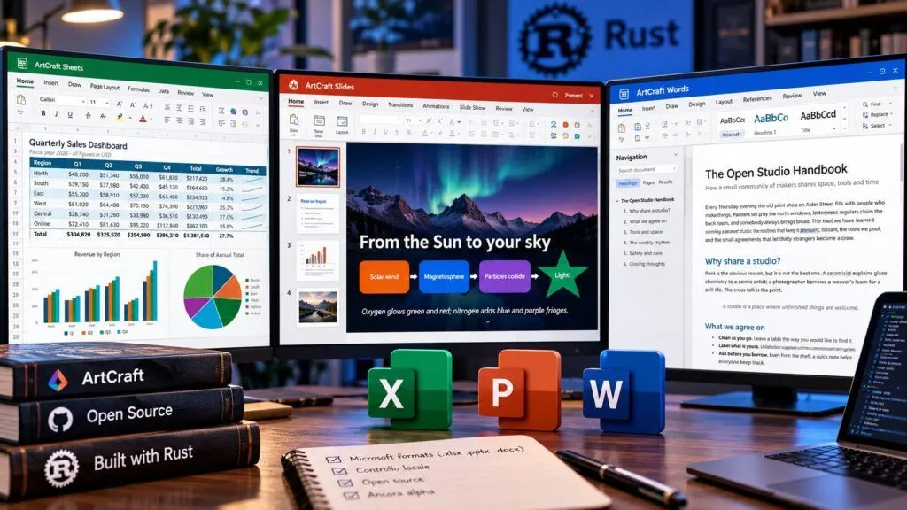 GridCraft, DeckCraft e WordCraft sfidano Microsoft 365 con una suite open source
