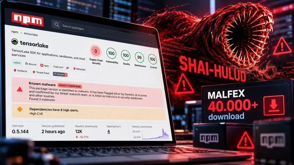 npm sotto attacco: TensorLake infetta gli agenti AI, MALFEX supera 40.000 download