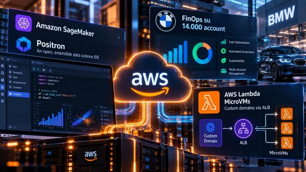 AWS porta data science e AI nei workflow reali tra Positron, BMW e Lambda MicroVMs
