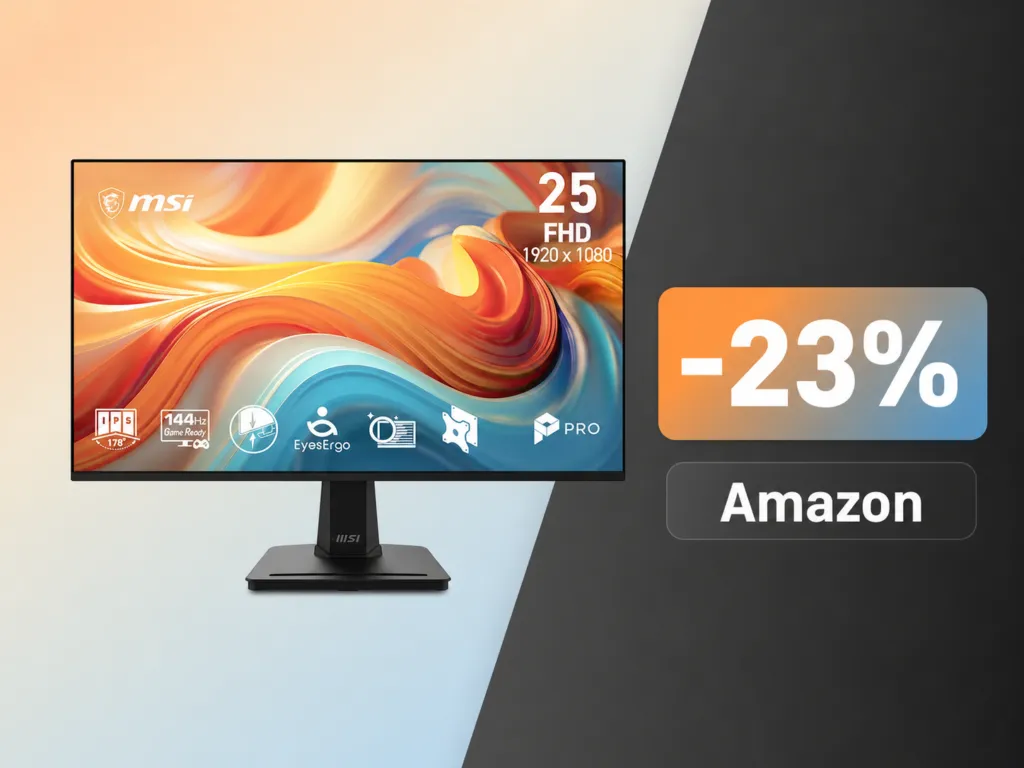 Monitor MSI PRO da 25″ a 79€ su Amazon, minimo storico per il monitor 144Hz