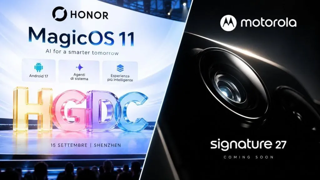 Honor presenta MagicOS 11 il 15 settembre mentre Motorola prepara Signature 27