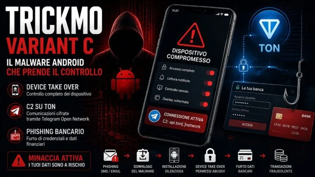 TrickMo Variant C trasforma Android in un dispositivo sotto controllo remoto