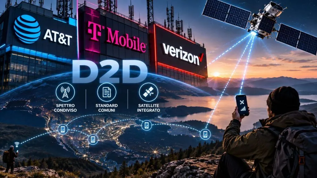 AT&T, T-Mobile e Verizon uniscono il satellite: nasce la rete D2D
