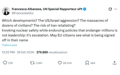 Attacco Usa Israele Von der Leyen parla di sviluppi in Iran Francesca Albanese Quali I massacri di decine di civili