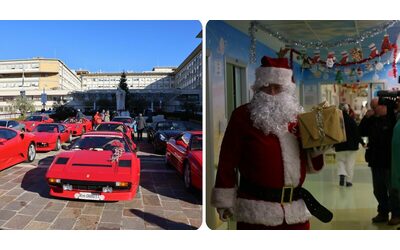 Babbo Natale in Ferrari al Policlinico Gemelli di Roma, regali ai bimbi. Uno di loro andrà a un GP di F1