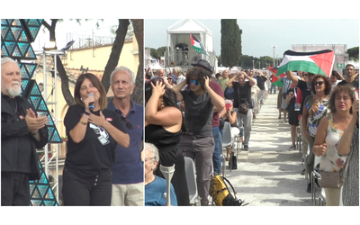 “Basta”, la festa del Fatto si apre con il flash mob per Gaza. L’appello di Travaglio e Monteverdi: “Stop armi a Israele”