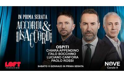 Bocchino, Appendino, Rossi e Canfora ospiti di Luca Sommi ad Accordi&Disaccordi l’11 gennaio alle 21.30 su Nove. Con Travaglio e Scanzi