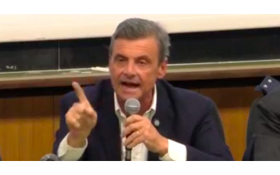 Calenda scatenato alla Sapienza una valanga di invettive da Fico a Conte da Renzi a Travaglio fino a Di Battista Landini e il campo largo