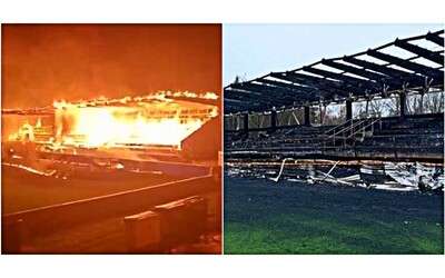 Choc in Finlandia dato alla fiamme lo stadio dell Haka dopo la retrocessione dello storico club Video