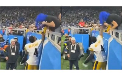 Choc in Nfl un giocatore si avvicina a un tifoso e gli sferra un pugno poi torna in campo Video