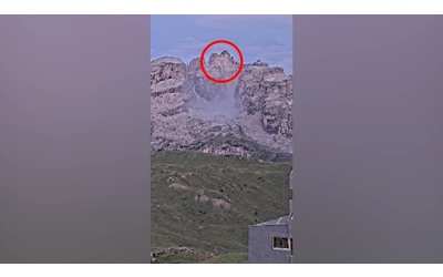 Dolomiti di Brenta, un nuovo distacco di roccia dalla cima Falkner: il video in timelapse