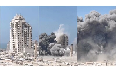 Gaza City, l’esercito israeliano rade al suolo la Mushtaha Tower: il momento dell’esplosione