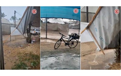 Gaza le piogge fanno crollare la copertura della clinica di Emergency Le tende nuove sono ferme ai valichi