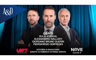 Guerri Sallusti Jebreal e Odifreddi ospiti di Sommi ad Accordi Disaccordi sabato 14 febbraio Con Travaglio e Scanzi