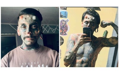 “Ho speso 17 mila dollari per riempirmi di tatuaggi, corna e avere la lingua biforcuta. Ora mi chiamano ‘papà-demone'”: la storia di Larry Botello González