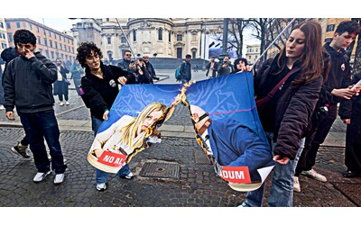 Identificati tre manifestanti che hanno dato fuoco alle immagini di Meloni e Nordio durante il corteo per il No al referendum