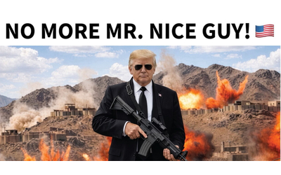 Iran, Trump posta una foto in cui imbraccia un mitra: “Teheran si dia una regolata”