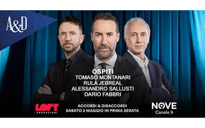 Jebreal, Montanari, Fabbri e Sallusti ospiti di Sommi ad Accordi&Disaccordi sabato 2 maggio. Con Travaglio e Scanzi