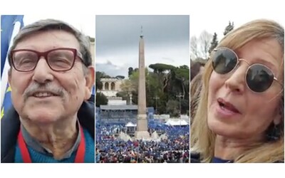 Manifestazione per l’Europa, le voci da piazza del Popolo: “M5s? Un errore non partecipare, qui solo bandiere della pace e dell’Ue”