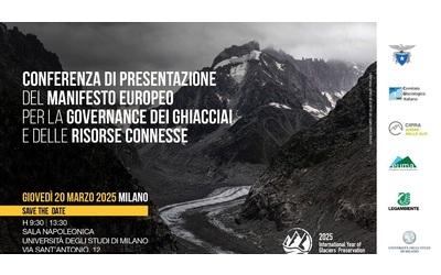 Manifesto europeo per la governance dei ghiacciai, la diretta della conferenza stampa con Cai e Legambiente
