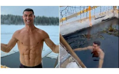 Mezzo nudo a -21 gradi, poi il bagno nelle acque ghiacciate della Lapponia: il Natale di Cristiano Ronaldo
