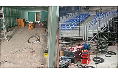 Operai al lavoro cavi per terra spogliatoi incompleti le immagini dell arena dell hockey a meno di un mese dalle Olimpiadi