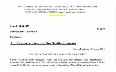 Papa Francesco, il Vaticano: “Colpito da ictus cerebrale, coma e collasso cardiocircolatorio”