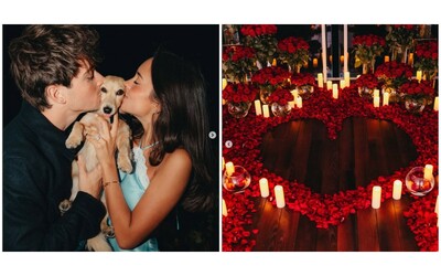 “Papà vuole sposarti”: le immagini della proposta di matrimonio di Charles Leclerc ad Alexandra Saint Mleux (con il bassotto Leo)