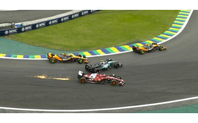 Piastri colpisce Antonelli e fa fuori Leclerc lo strike dopo la Safety Car nel Gp del Brasile Video