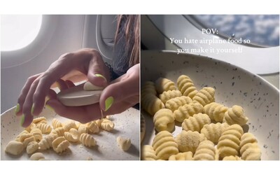 “Quando odi il cibo degli aerei e quindi ti arrangi da sola”: influencer prepara gnocchi...