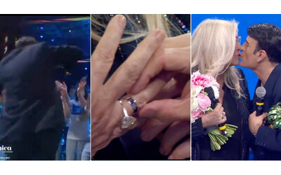 Sal Da Vinci cade dal palco poi regala un anello a Mara Venier e la bacia sulla bocca lo show del vincitore di Sanremo a Domenica In